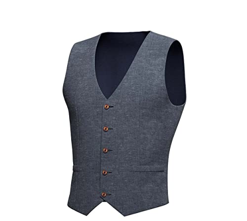 Gilet de smoking en lin pour homme gilet de costume haut de gamme pour réception