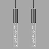 Howskys Black Modern Pendant Lights, Integrated LED 3000K Warm Light Bubble Acrylic Pendant lamp, Il