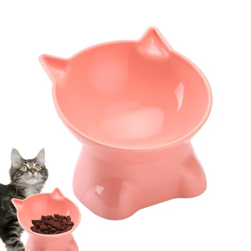 Anti Vomit Cat Bowls for Indoor Cats,no Spill Raised 15-Degree Tilt Cat Food Bowl | 5.31inch Shallow Cat Bowl-Raised Cat Food Bowl, Extra Wide Raised Cat Bowls Food & Water Shallow Cat Dish
