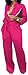 SxClub Hot Pink Jumpsuits for Women Party Club Elegant Button Down Long Sleeve Long Straight Pants Jumpsuit with Pockets Belt(Large)