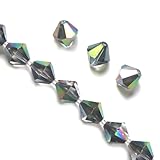 100 cuentas de cristal biicono sueltas facetadas de 6 mm, color verde escarabajo metálico compatible con cristales Adabele 5301/5328 SSB631