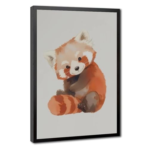 Peinture à l'aquarelle d'un petit panda sur toile 20x30 cm pour déco enfant