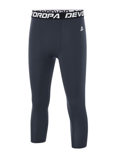 Image of DEVOROPA Boys Leggings Youth Compression Pants Sports Tights Basketball Football Baseball Soccer Baselayer Slim /Regular /Husky