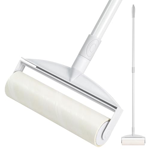 Taylor & Brown 21cm Large Lint Roller for Pet Hair with Extendable Handle and Dust-Proof Cover, Long Handle Lightweight Extra Sticky Heavy Duty Mop for Cleaning Carpet Floor