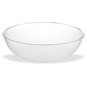 Carlisle FoodService Products CFS 721507 Round Pebbled Salad Serving Bowl, 11 Quart, Clear (Pack of 4)