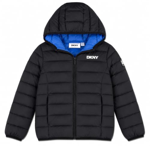 Image of DKNY Boys Winter Jacket, Midweight Puffer Coat, Weather Resistant, Hooded