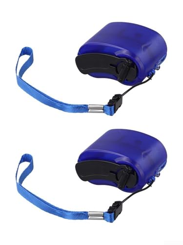 Jotekonoby Cargador de manivela USB para exteriores, cargador de teléfono operado a mano con luz, generador de energía portátil, dispositivo de carga de dínamo manual (azul)