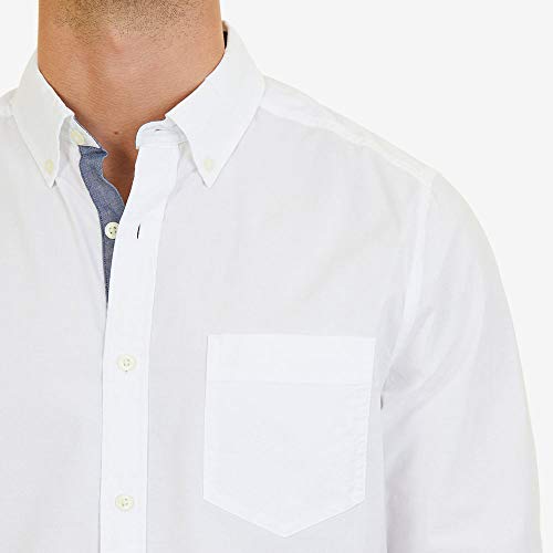 Nautica Men's Classic Fit Stretch Solid Long Sleeve Button Down Shirt Shirt, Bright White, XX-Large - image 5