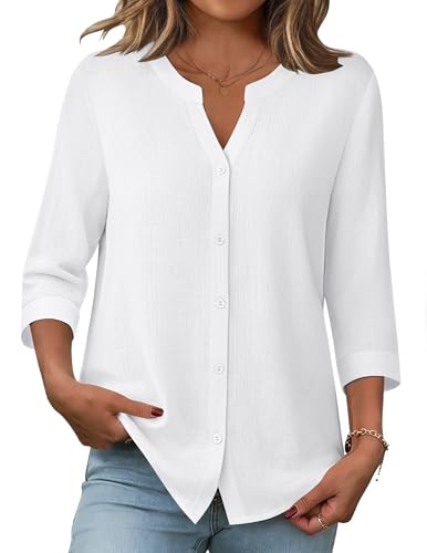 Zeagoo 3/4 Sleeve Button Down