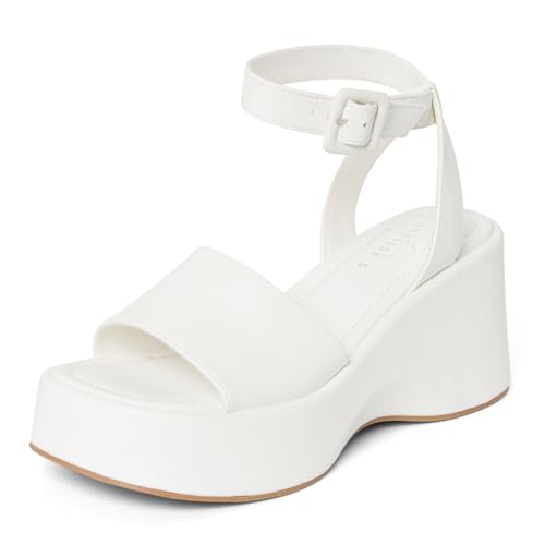 STYLISH S Womens Wedge Platform Sandals Open Toe Ankle Strap - FOCA