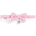 ElevateTech Breakaway Cat Collar with Bow Tie and Bell Cotton Soft Corduroy Kitten Bowtie Collar Adjustable Cute Kitten Cat Collars for Female Cats, Safe Release Buckle, Pink