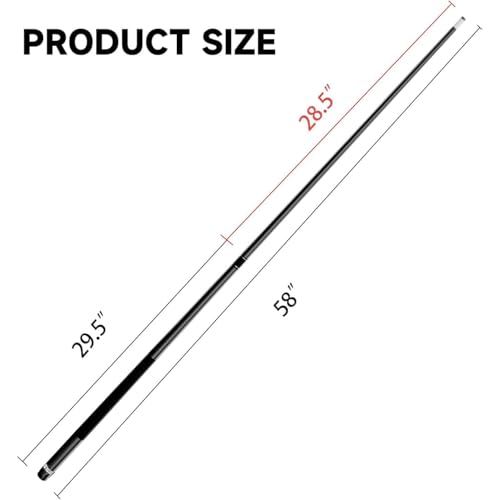 GSE Games & Sports Expert 58" 2-Piece Fiberglass Graphite Composite Billiard Pool Cue Stick(4 Colors, 18-21oz)