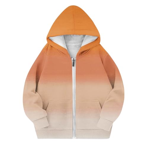 Zip Up Hoodie For Teen Girls Cute Full-Zip Sweatshirts Gradient Fleece Jacket Casual Fall Hoodies Coat With Pockets3