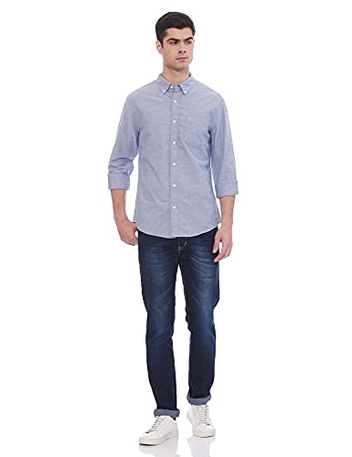 Image of Marks & Spencer Mens Solid Polyester Blend Collared Neck Regular Fit Easy Iron Shirt (Pack of 2)