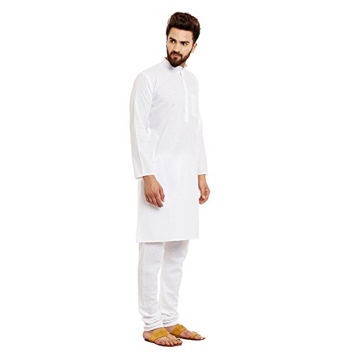 Image of SOJANYA (Since 1958 Men's White Cotton Linen Kurta Pyjama