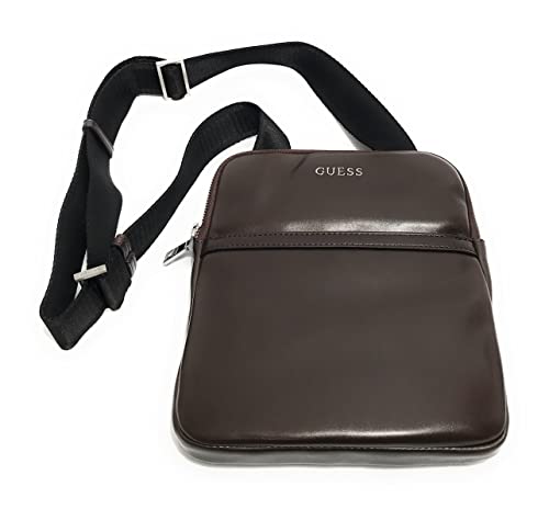 Borsa tracolla uomo Scala GUESS marrone scuro con tracolla piatta
