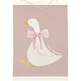 LKETW Silly Goose Wall Art Poster Hanger Frame - 12x16 Inch, Cute Goose Art for Room, Nurseryestal Bedroom, Nursery Decor(Dusty Rose)