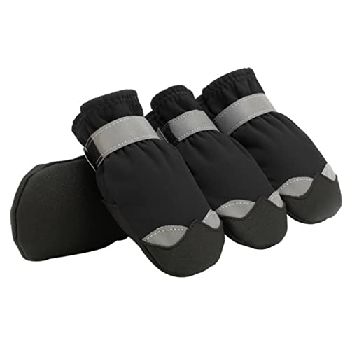 GANAZONO Paw Protection Booties Waterproof Dog Boots Winter Dog Shoes -Collision Frost Leather Reflective Sole