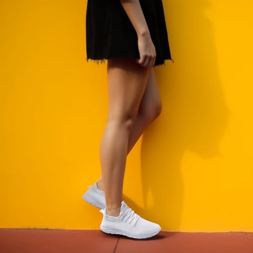 Image of WCIDFY Womens Running Tennis Shoes Lightweight Slip On Walking Sneakers | Comfy, Lace-Up, Easy to put on, Keep Feet Cool, Slip resistant, Daily errands, Workout, Jogging, Casual, Athletic