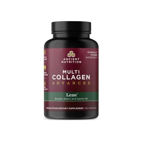 Ancient Nutrition Advanced Collagen Protein Lean with Probiotics, Hydrolyzed Collagen Peptides Supports Healthy Weight Loss* and Fat Loss*, 90 Count Cover