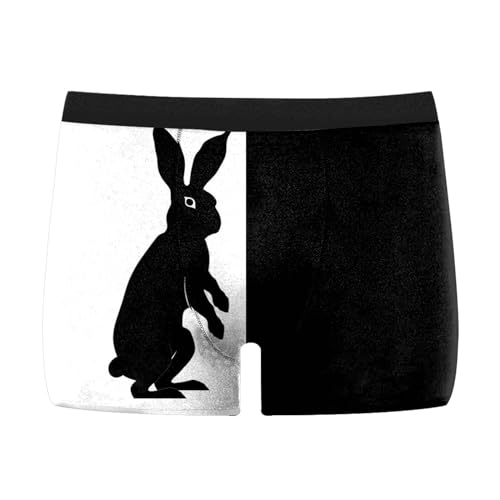 YOSUWOAI Ostern Herren Unterhosen Osterhasen Serie Boxershorts Männer Weich Atmungsaktiv Unterwäsche Boxer Shorts Hipster Underwear Niedlicher Höschen Osterhasen Motiv Retroshorts