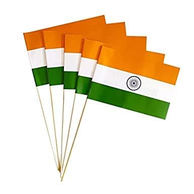 Tricolor India Paper Flag with Stick (Pack of 50) | Hand Waving Flags for Republic Day, Independence Day, 15 August Decoration & Patriotic Events | Mini Indian Flag for School, Office & Parade Use-image-34