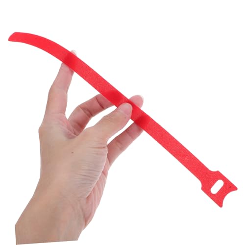 Vaguelly 100 piezas reutilizables de lazos para cables, organizadores de cables con gancho y lazo, para escritorio y gestión de cables electrónicos, rojo 12mm x 300mm miniatura 4