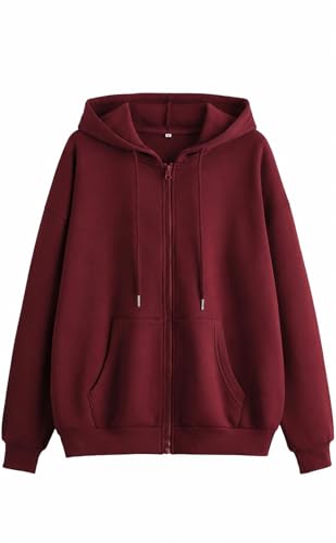 Image of Rabboni Women's Solid Zip-Up Hoodie Jacket | Full Sleeve Hooded Sweatshirt with Kangaroo Pockets | Casual Winter Wear Hoodie for Women