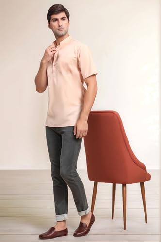 Image of SKAVIJ Men's Cotton Tunic Casual Short Kurta Top Regular Fit