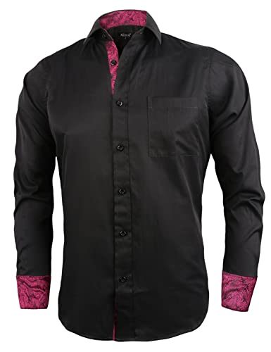 Alizeal Men's Business Slim Fit Dress Shirt Long Sleeve Patchwork Button-Down Shirt2