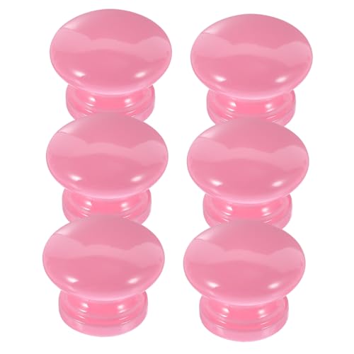 DECHOUS 6個 部屋用カラフル木製家具取っ手 耐久性良好な用プルハンドル 丸型キャビネットノブ家具交換用アクセサリー