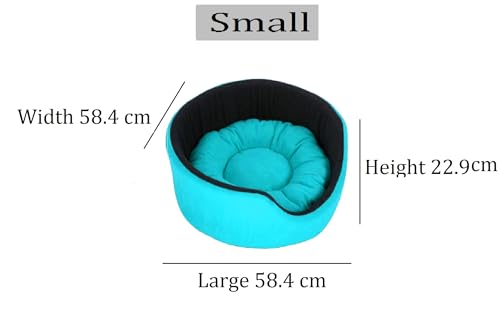 Image of Fluffy's Polyester Luxurious Both Side Soft Dog /Cat Bed (Sky Blue, Small)