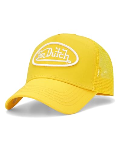 Image of Von Dutch Unisex Trucker Hat - Retro Classic Solid Color Mesh Back Snapback Baseball Cap for Men & Women.
