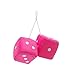 Vintage Parts 14557 3" Pink Fuzzy Dice with White Dots - Pair