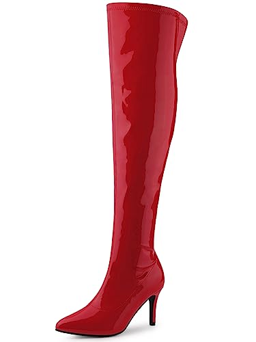 Allegra K Women's Pointed Toe Stiletto Heels Over The Knee High Boots
