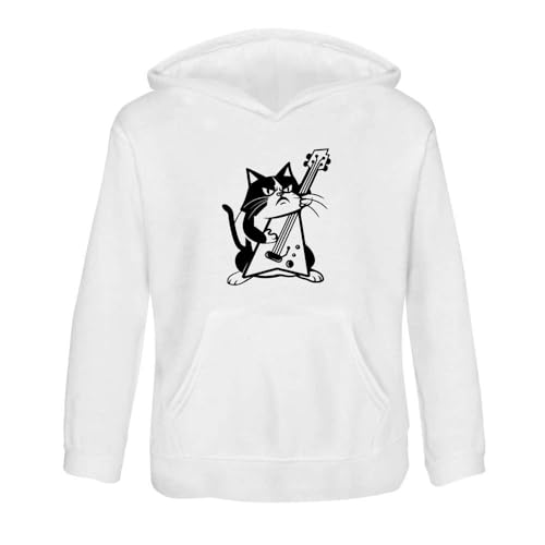 Azeeda 'Mad Cat Playing Electric Guitar' Children's Hoodie/Hooded Sweater (KO048857)