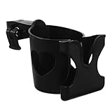 GETAJGHSD Universeller Getränke Handyhalter für Kinderwagen und Rollstuhl rutschfest Verstellbarer Winkel und Position Stabile Halterung für Fahrrad Rollator Scooter Schwarz
