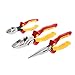 Wiha 32968 3 Piece Insulated Industrial Grip Pliers and Cutters Set, Red