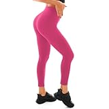 Walifrey Leggings for Women, High Waisted Buttery Soft Leggings for Women Gym Yoga Workout (Rose Pink LXL)