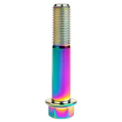 Image of Titanium Bolt M12 30 35 40 45 50 55 60 65 70 75 80 85 90mm Hex Small Flange Head for Motorcycle Car Modification Pack of 4 (M12x60mm Pitch 1.25, Multicolored)