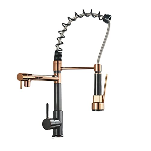 Robinet d'évier haut de gamme en acier inoxydable noir doré à double sortie - 3