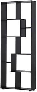 HOMCOM 8-Tier Freestanding Bookcase w/ Melamine Surface Anti-Tipping Foot Pads Home Display Storage Grid Stand Bedroom Living Room Furniture Modern Style - Black