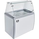 Global Industrial Ice Cream Dipping Cabinet w/Sneeze Guard Cover, 39'W