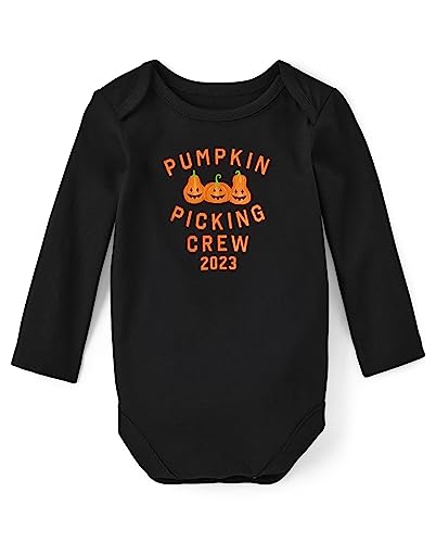 The Children's Place Unisex-Baby And Newborn Long Sleeve Graphic Bodysuit Pumpkin Picking 0-3 Months