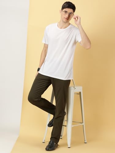 Image of Thomas Scott Men's | Solid | Light Weight | Breathable Fabric | 4 Pockets | Mid Rise | Slim Fit | 100% Cotton | Button Waist | Chino Trouser | Pants