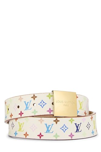 Pre-Loved Takashi Murakami X Louis Vuitton White Monogram Multicolore Ceinture 70, White