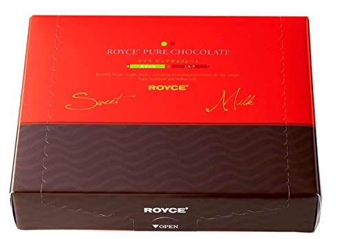 ROYCE' Pure Chocolate "Sweet & Milk" - Assortment of Sweet and Milk Chocolates | Ideal for Baking and Desserts| No Artificial Preservatives | Japanese Chocolate from Hokkaido (40 Pieces of Chocolate)