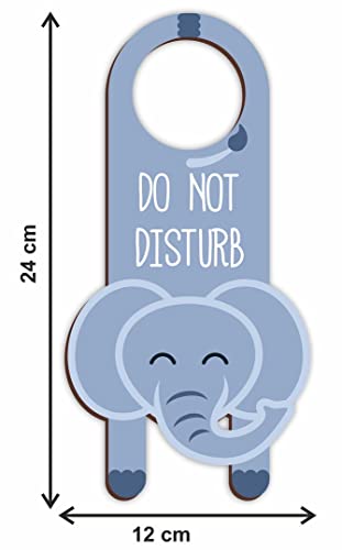Image of CVANU Do Not Disturb Elephant Shaped Wooden Door Sign Hanger Size(24cm x 12cm) cv66