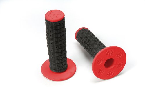 Torc1 Racing 2000-0204 Enduro MX Black/Red Dual Compound Grip with Grip Glue for MX Bike