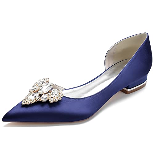 Women's High Heels, Dress Flats for Wedding, Bows, Closed Toe Evening Party Pumps, Bridal Shoes